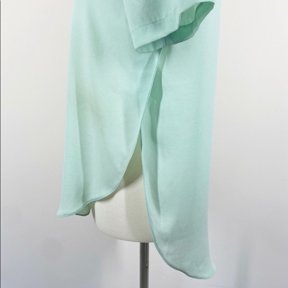 Topshop Blouse Short Sleeves Green Size 2 - Picture 4 of 9